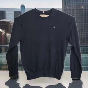 Tommy Hilfiger pullover men's sweater, size XL, navy blue, round neck, long slvs
